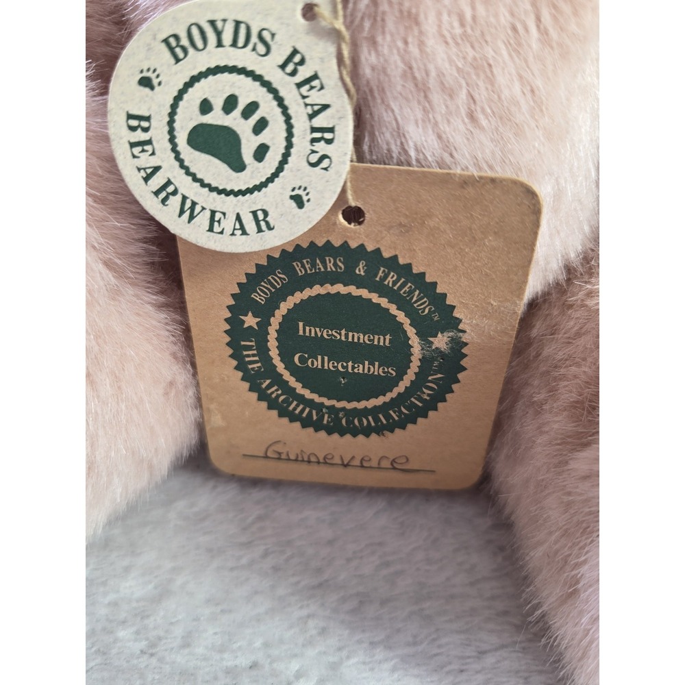 Retired Boyds Bears Guinevere Plush Jointed Pink Bear Archive Collection 1996 - Picture 12 of 14